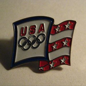 USA Olympic Team American Flag Vintage Lapel Pin
